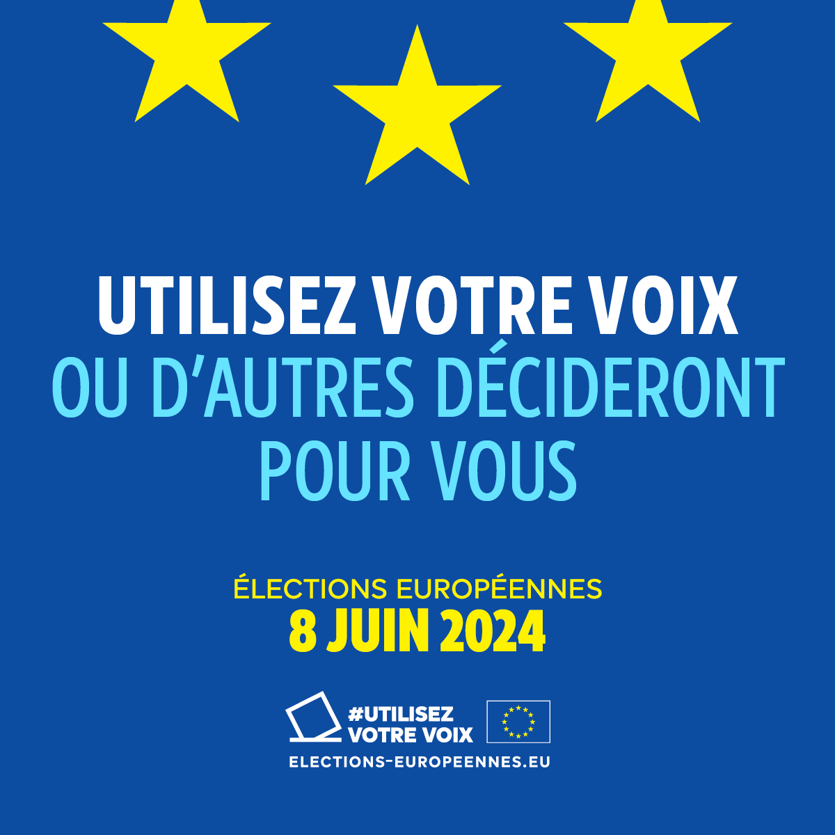 Utilisez votre voix ou d'autres décideront pour vous, Slogan pour la campagne du 8 juin